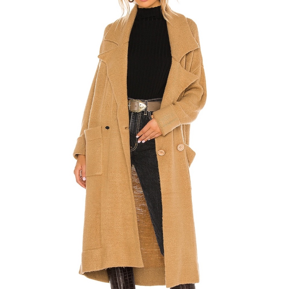 Long Camel Open Front Women's Coat - Stylish Fall Outerwear